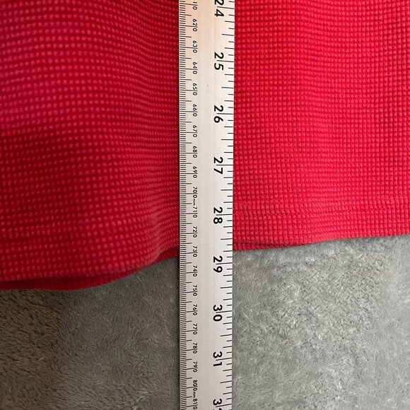 BX Men Y2K 90s Logo Waffle Knit Long Sleeve Crew Neck Thermal Shirt XL Red - Picture 10 of 12